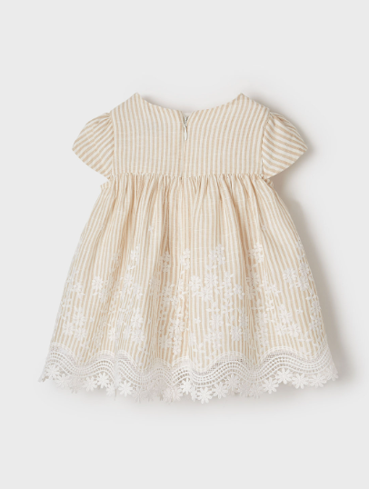 Flower Embroidered Striped Dress | 1906