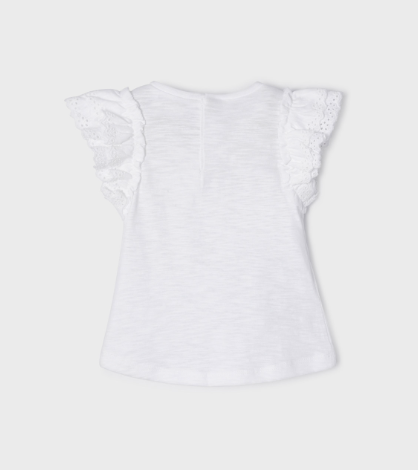 Eyelet Sleeve White Shirt | 1027