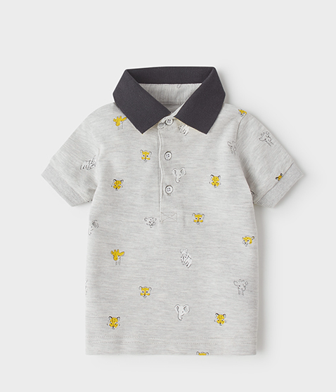 Gray Animal Print Polo | 1108