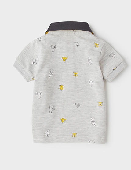 Gray Animal Print Polo | 1108
