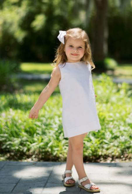 Amelia Aline Dress | White Eyelet