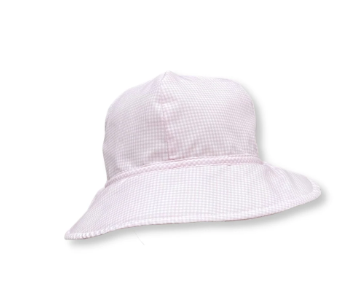 Beach Bucket Hat | Pink Mini Gingham