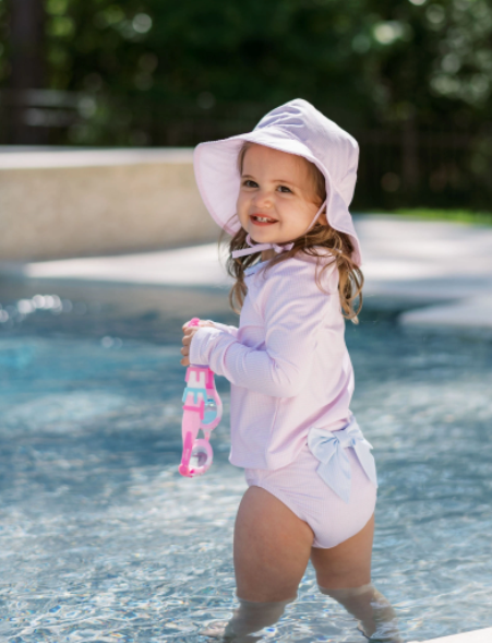 Sun and Sand Rashguard Set | Pink/Blue Mini Gingham