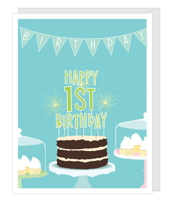 First Birthday Card | Teal