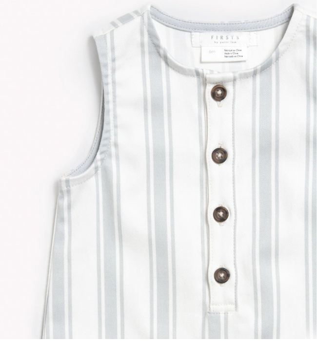 Baltic Stripes Twill Romper