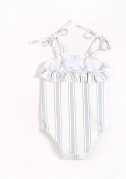 Baltic Stripes Ruffle Trimmed Swimsuit