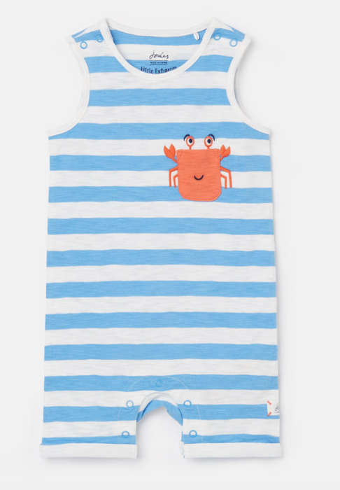 Crab Blue Stripe Romper