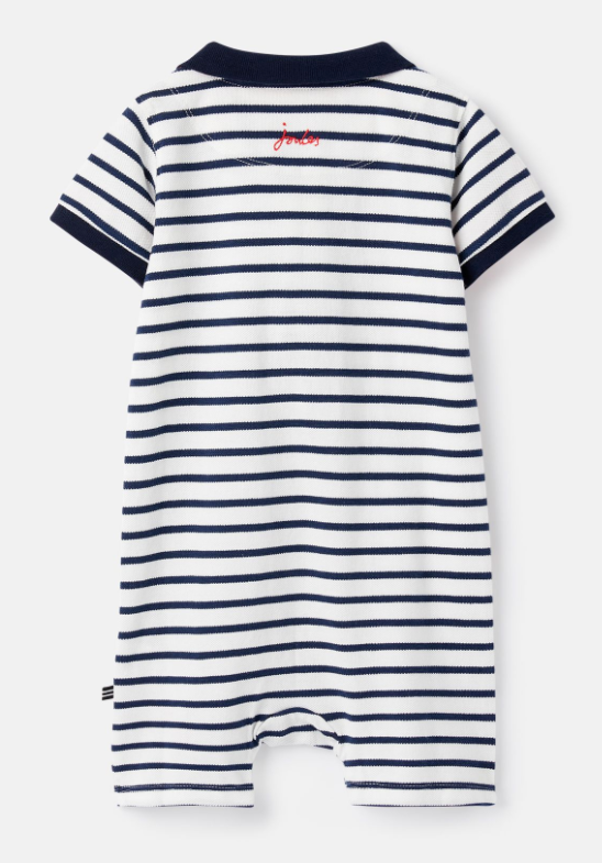 Filbert Polo Romper | Navy Stripe