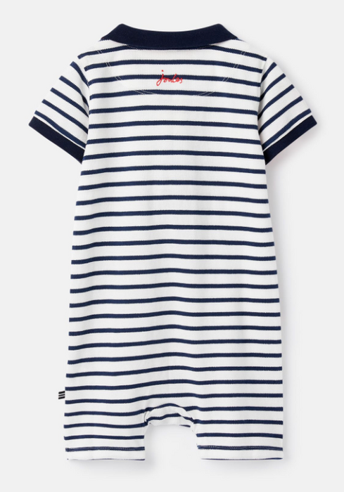 Filbert Polo Romper | Navy Stripe