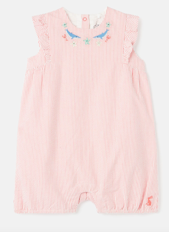 Lily Woven Romper | Pink Stripe