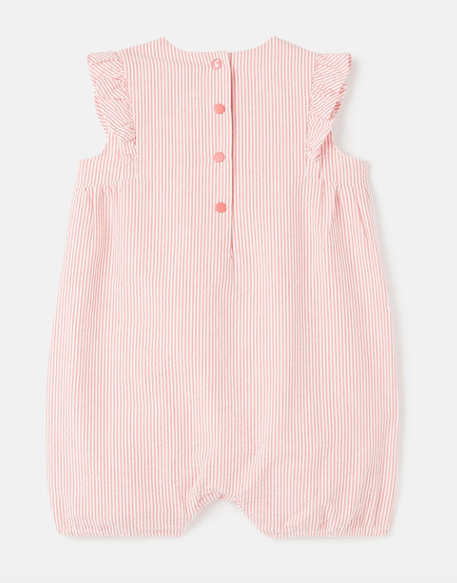 Lily Woven Romper | Pink Stripe