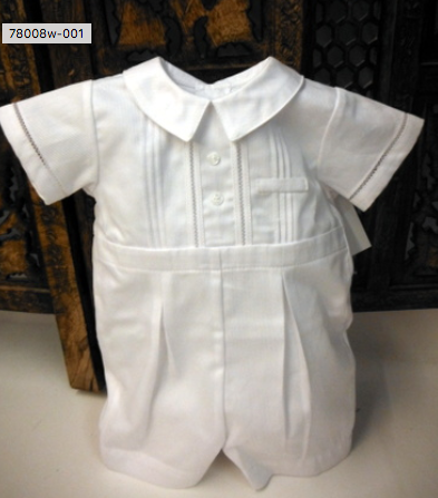 Pin Tuck Christening Romper  | 78008