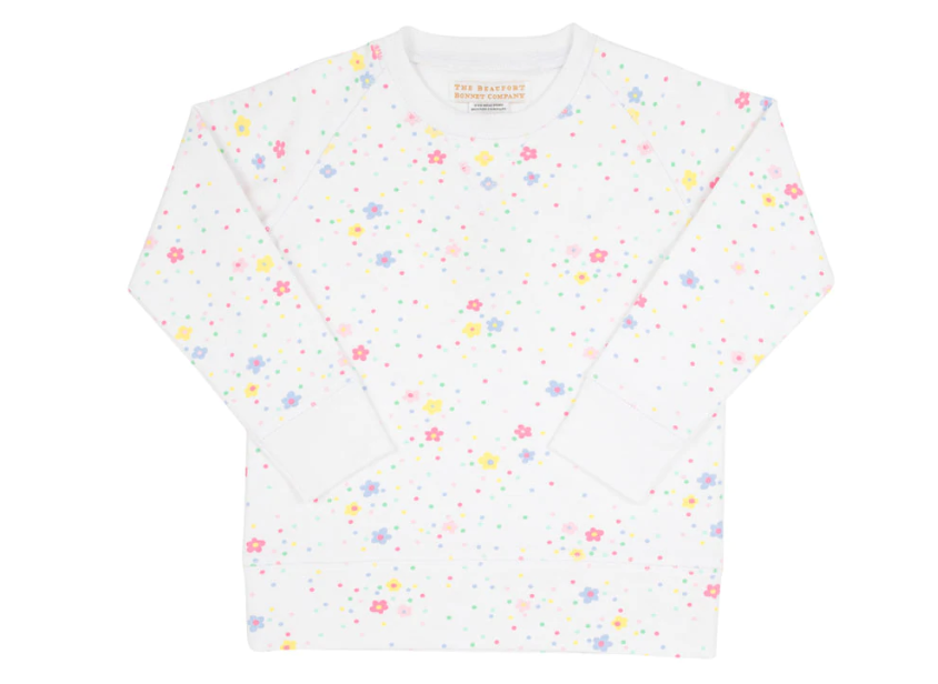 Cassidy Comfy Crewneck | Sprinkle Kindness and Confetti | White