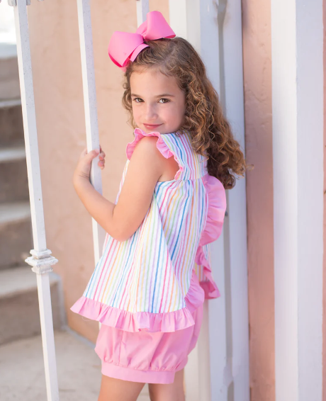 Natalie Bloomer Set | Rainbow Stripe