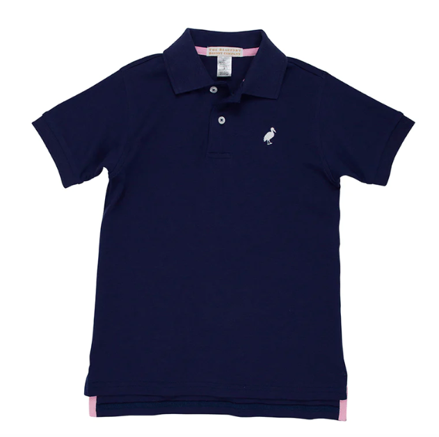 Prim and Proper Polo | Nantucket Navy w/Worth Avenue White Stork