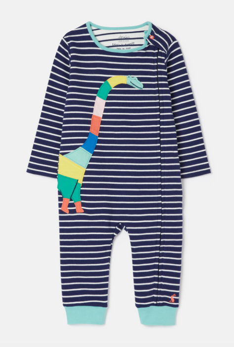 Winfield Sleepsuit | Navy Stripe Dinosaur