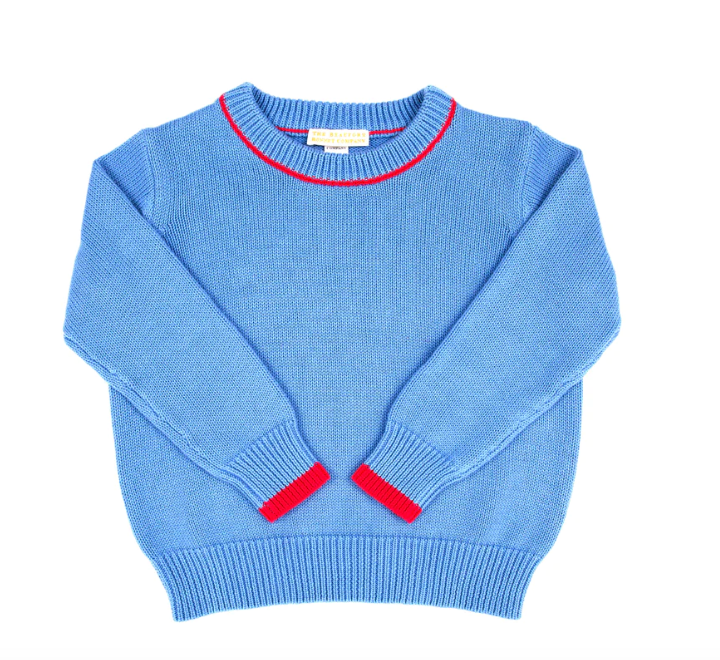 Calum Crewneck | Park City Periwinkle w/Richmond Red