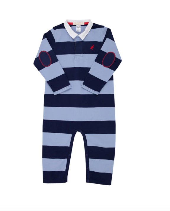 Sir Proper's Rugby Romper | Nantucket Navy Park City Periwinkle