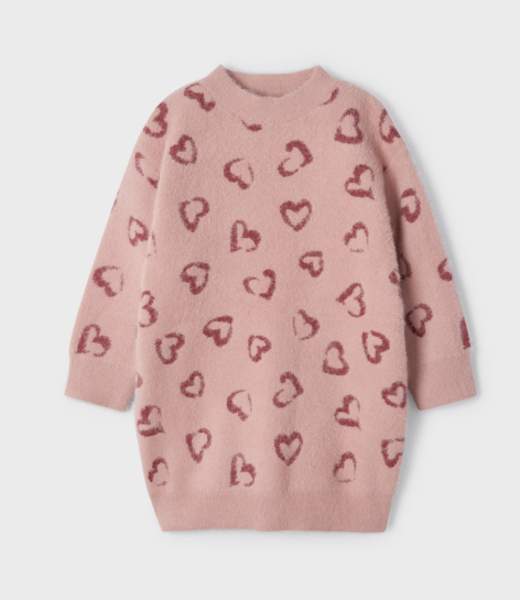 Rosy Heart Knit Dress | 4969