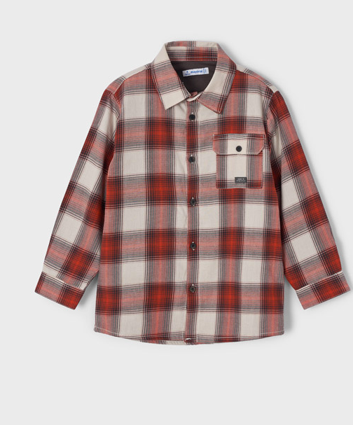 Rust Plaid Long Sleeve Shirt | 4183