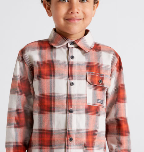 Rust Plaid Long Sleeve Shirt | 4183