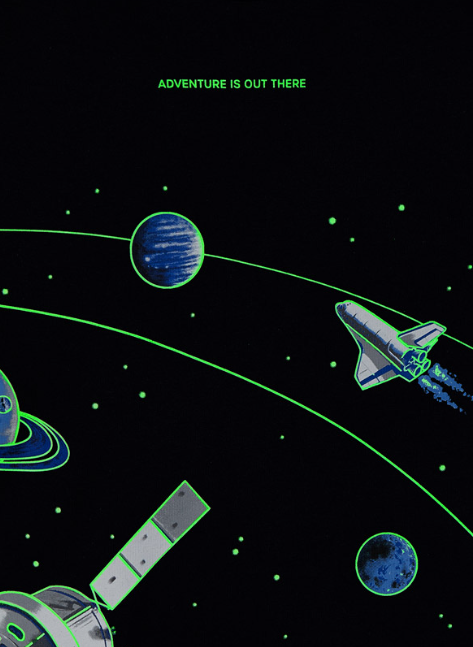 Navy Glow in Dark Space Shirt | 4004