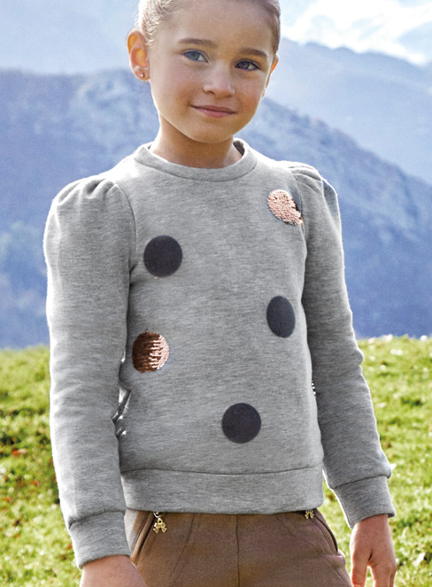 Gray Dot Sweatshirt | 4475