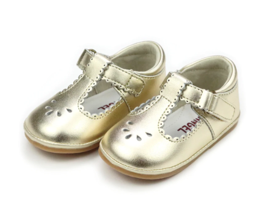 Gold Dottie Scalloped Perforated Mary Jane (F-210GD)