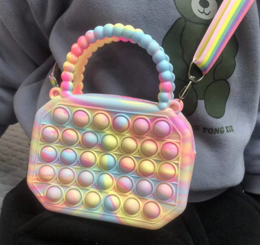 Pastel Fidget Pop Tie Dye Purse w/Strap