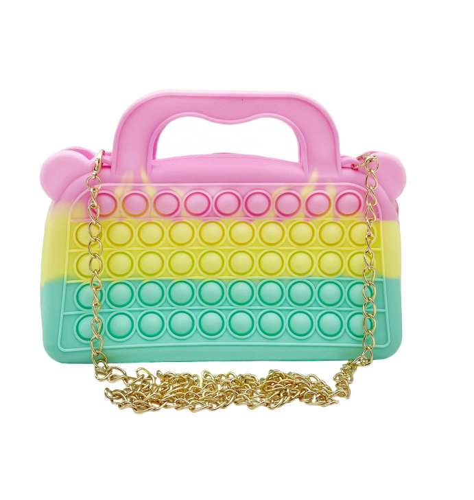 Pastel Fidget Pop Purse w/Gold Strap