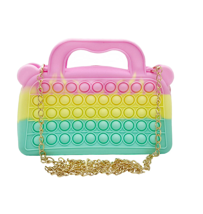 Pastel Fidget Pop Purse w/Gold Strap