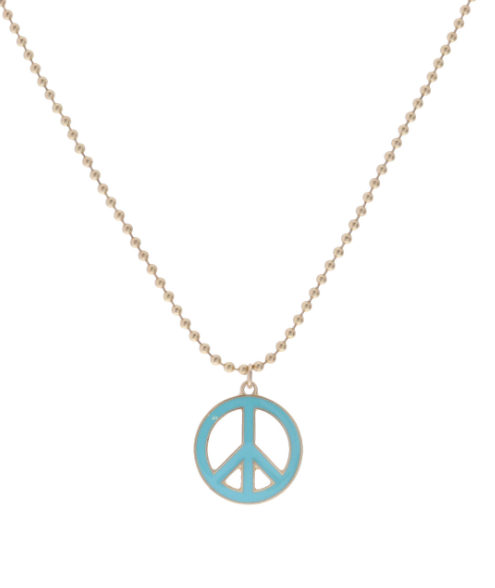 Mint Enamel Peace Necklace