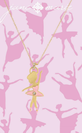 Pink Ballerina w/Crystal Necklace