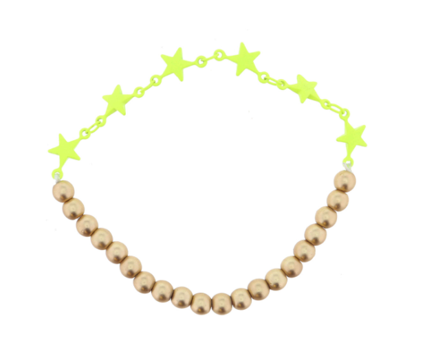 Gold Bead Bracelet | Yellow Stars