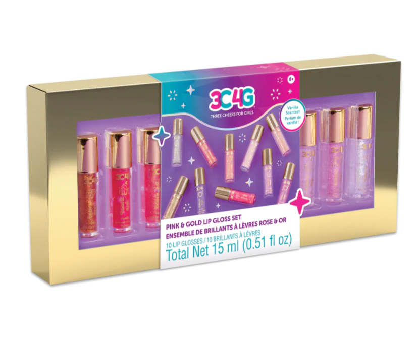 3C4G Pink & Gold 10pk Lip Gloss Set
