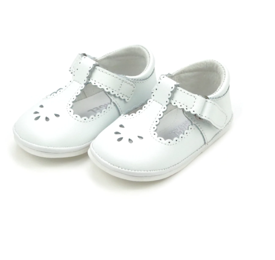 White Dottie Scalloped Perforated Mary Jane (H210WH)