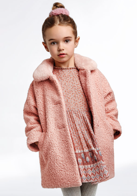 Shearling Faux Fur Coat | Rosy | 4484