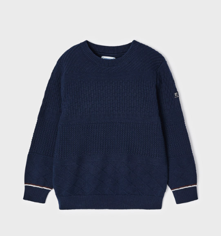 Sweater w/Striped Sleeve  | Marino | 4385