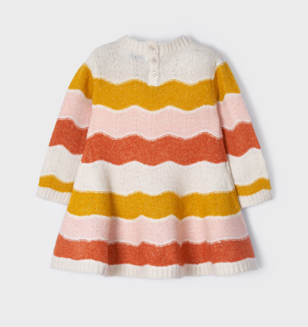 Orange Color block Dress | 2957
