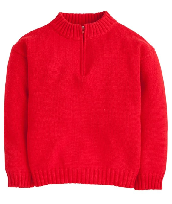 Quarter Zip Sweater | Red