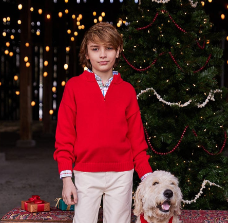 Quarter Zip Sweater | Red