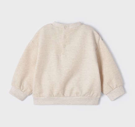 Flower Embroidered Sweatshirt | Cream | 2429