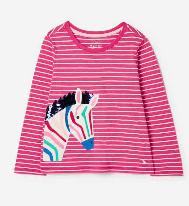 Ava Striped Artwork Top | Pink Zebra