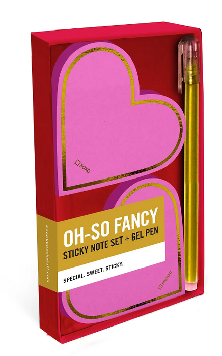 Heart Sticky Notes w/Gel Pen