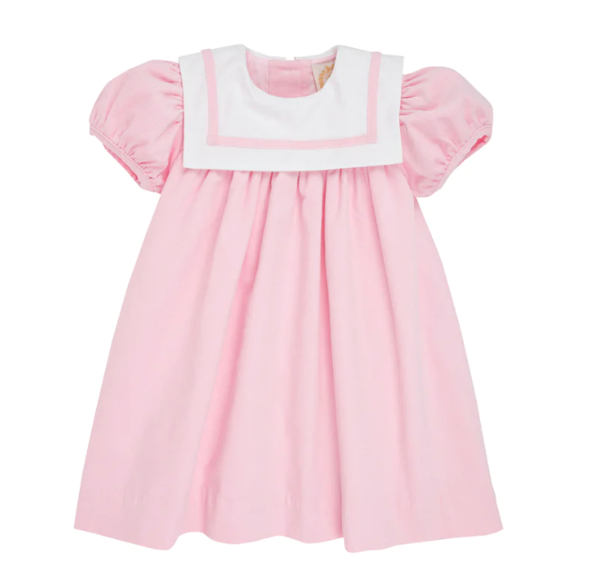 Stewart's Square Collar Corduroy Dress | Palm Beach Pink