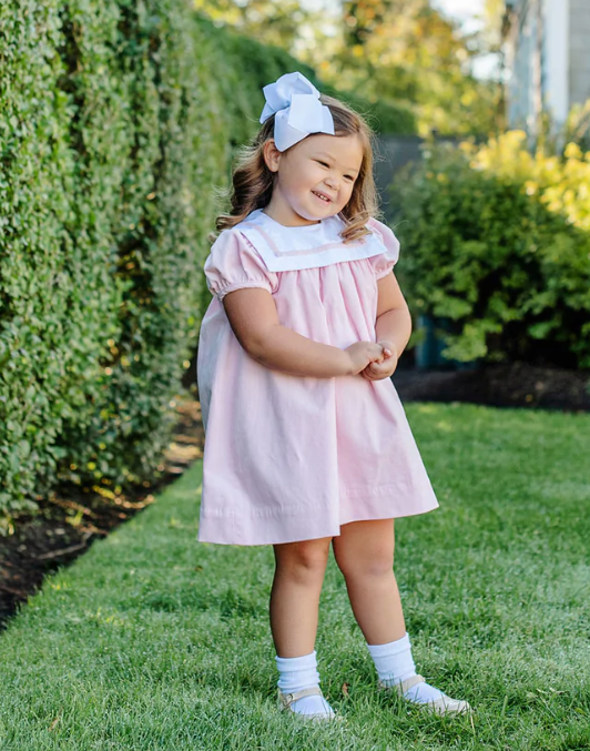 Stewart's Square Collar Corduroy Dress | Palm Beach Pink