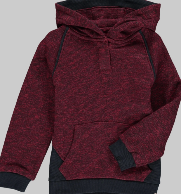 James Hooded Top | Heathered Wine and Black