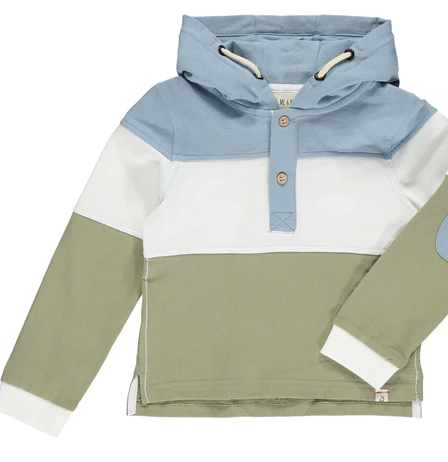 Greenwood Hooded Rugby | White Green Blue
