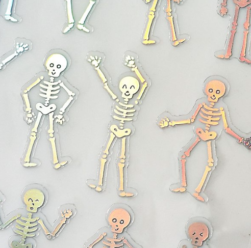 Dancing Skeleton Holographic Stickers