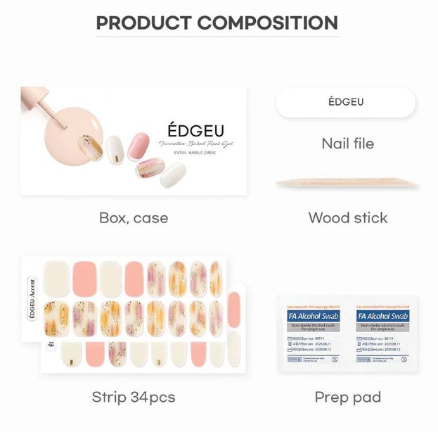 Gel Nail Wraps | Marble Ombre